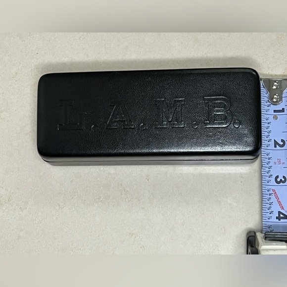 🕶️🐑 💋 LAMB Black Large Sunglasses Eyeglasses Hard Clamshell Leather Case - Picture 10 of 16